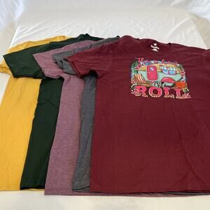 Mixed Brand Graphic T-Shirt Lot Fall Theme Cotton Adult M (5 Pack)